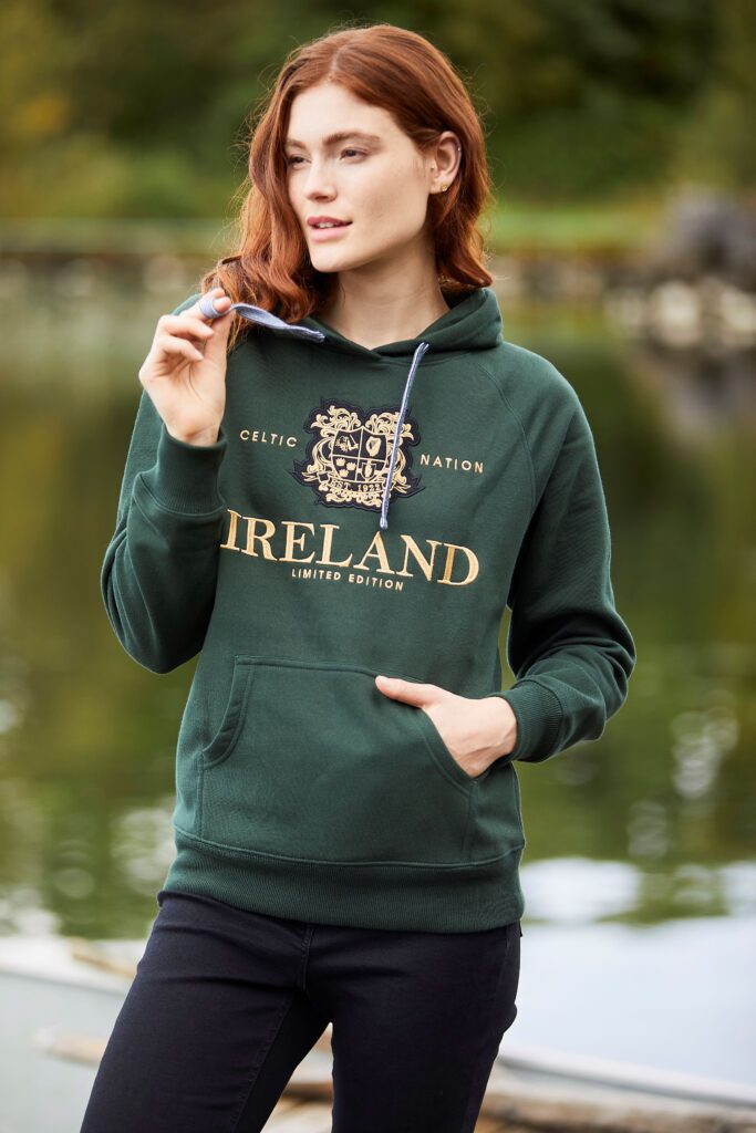 Custom hoodie, Celtic four provinces print and embroidery design